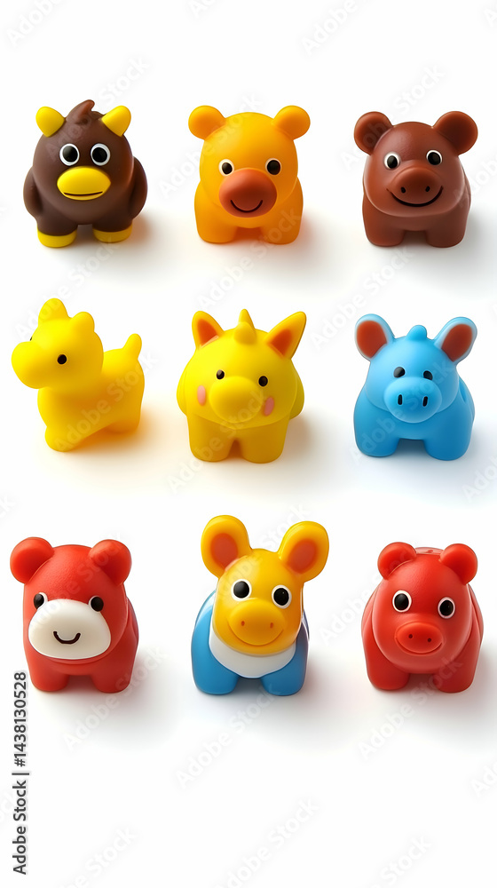 Obraz premium Colorful Cartoon Animal Toys