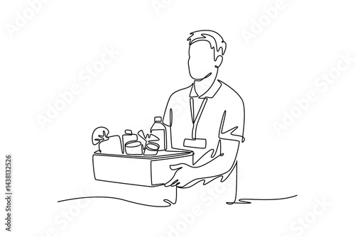 Community focus concept. Single line draw design. Vector graphic illustration