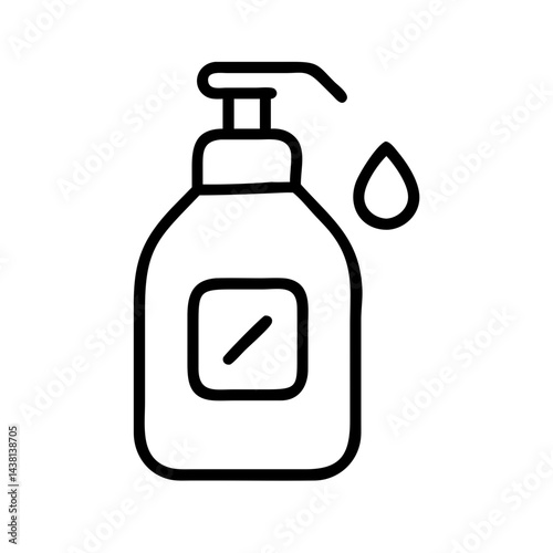 shower gel line art icon vector illustration