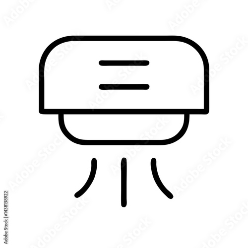 bathroom fan line art icon vector illustration