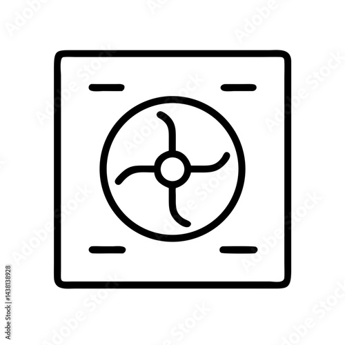 bathroom fan line art icon vector illustration