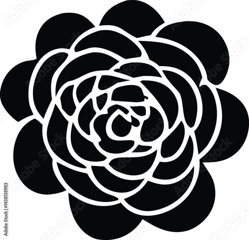 Black and white flower vector illustration with a seamless floral pattern design, showcasing nature's art in a decorative silhouette suitable for wallpaper