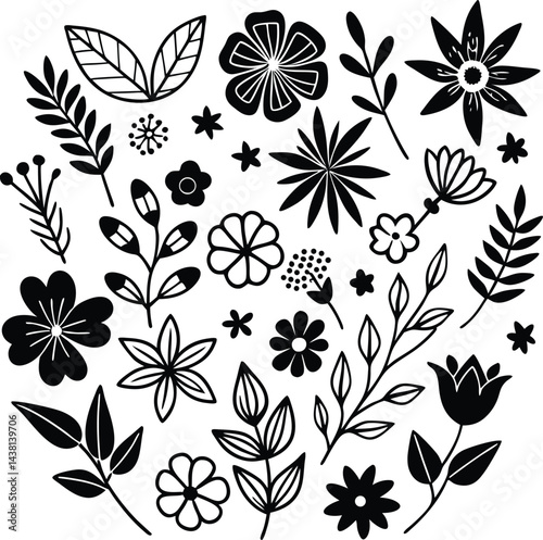 Seamless floral vector pattern with spring flowers and leaves for textile designSeamless floral vector pattern with spring flowers and leaves for textile design