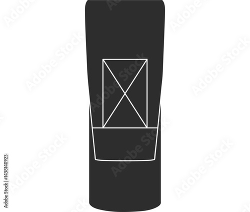Cartridge pouch for rifle magazine black icon. Tactical equipment, tactical uniform icon.