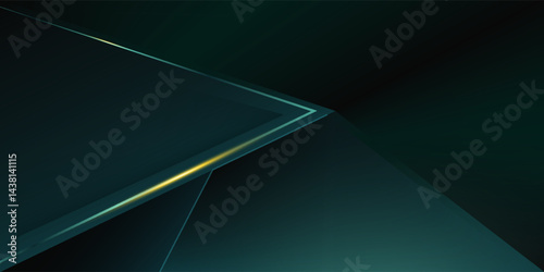 Abstract black background with golden lines luxury element design
