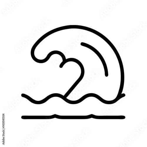 ocean wave line art icon vector illustration