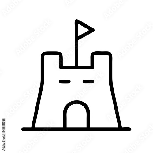 castle line art icon vector illustration