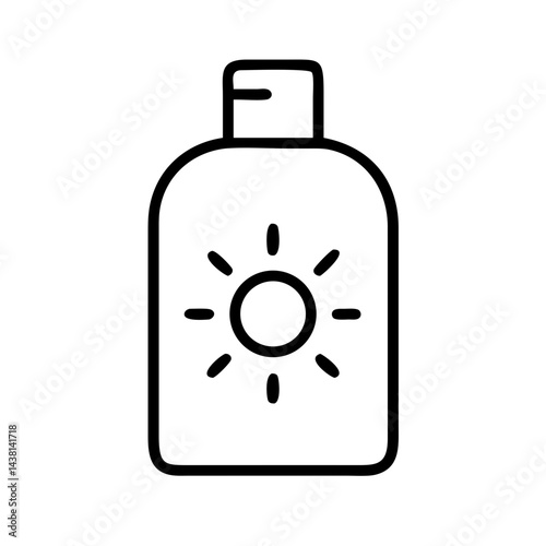 sunblock bottle icon vector illustration