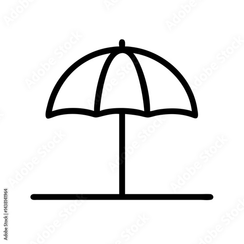 beach umbrella line art icon vector illustration