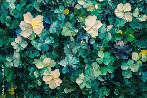 Close-up view of a vibrant floral art piece. photo