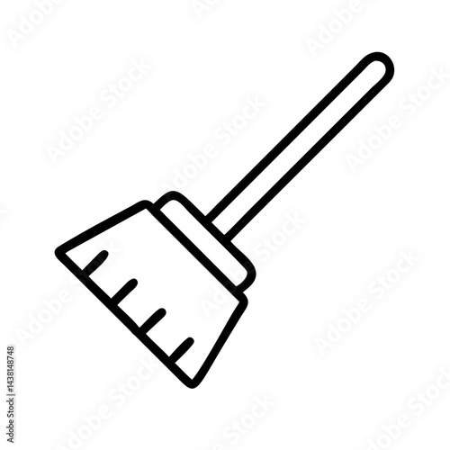 broom line art icon vector illustration