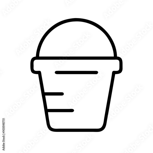 bucket line art icon vector illustration