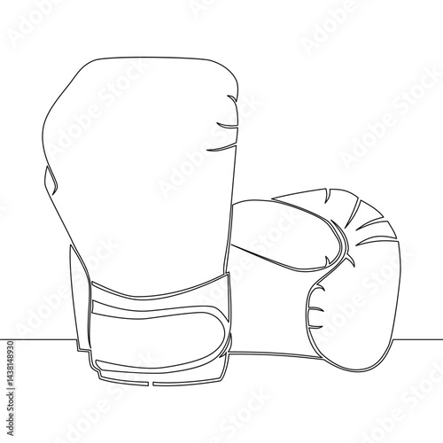 Continuous one single line drawing Pair of Boxing Gloves Representing Sport, Power, and the Spirit of Challenge icon vector illustration concept