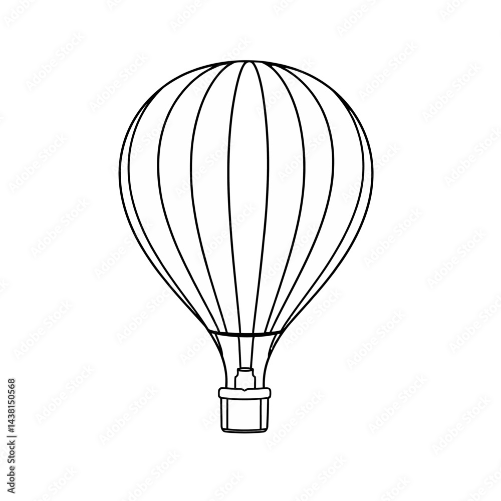 Obraz premium Simple Line Drawing of a Hot Air Balloon