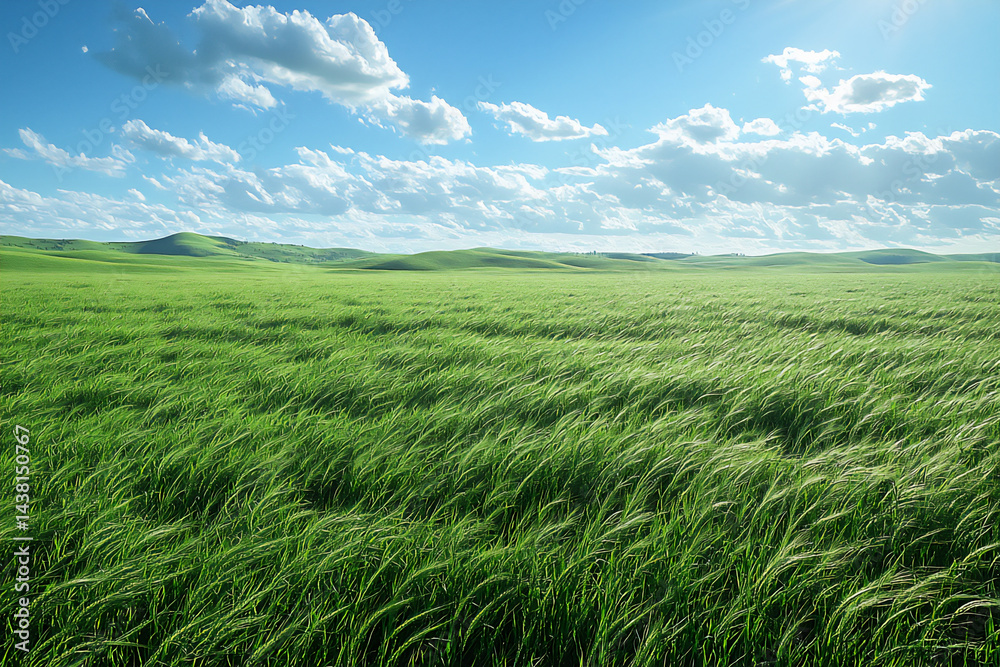 Fototapeta premium vast_green_prairie_sunlight,