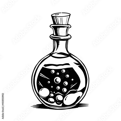 Vintage Style Potion Bottle Illustration