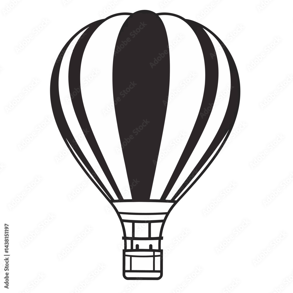 Obraz premium Black and White Striped Hot Air Balloon Illustration