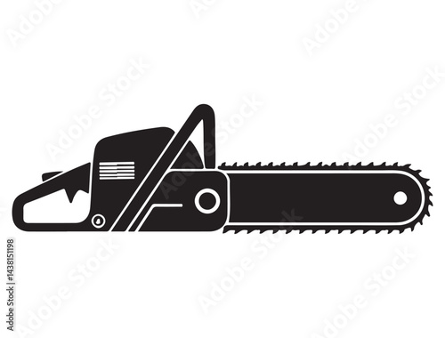 CHAINSAW SILHOUETTE WHITE BACKGROUND