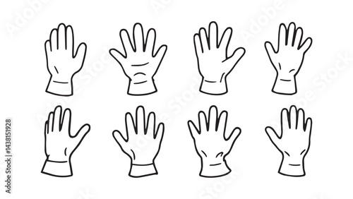 Cleaning gloves line art