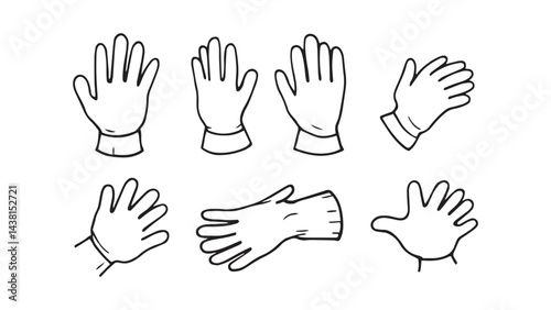 Cleaning gloves line art
