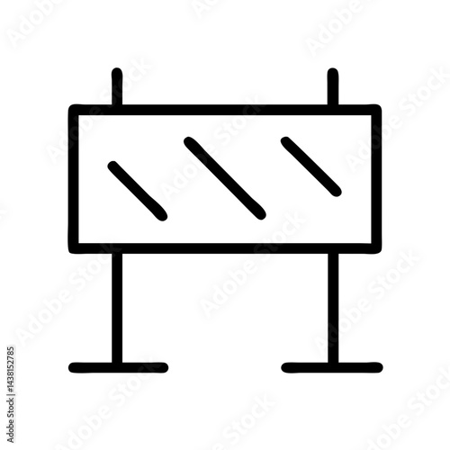 construction barrier line art icon vector illustration