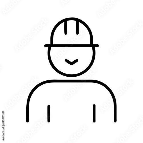 site worker line art icon vector illustration