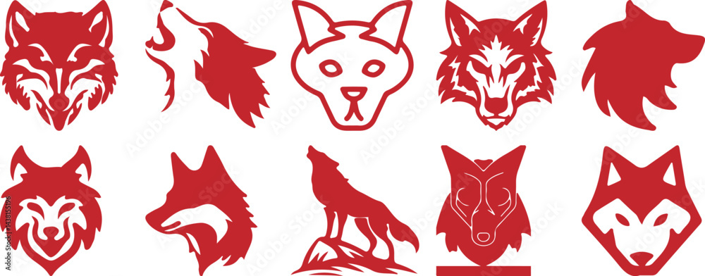 Fototapeta premium Wolf simple icon. Vector ICON all icon Viktor