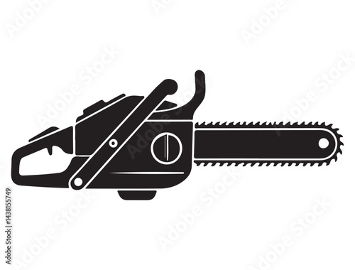 CHAINSAW SILHOUETTE WHITE BACKGROUND