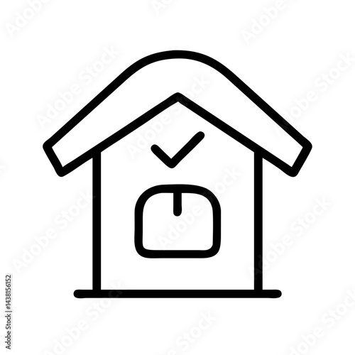 home insurance line art icon vector illustration