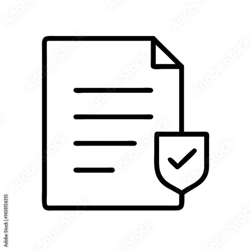 policy document line art icon vector illustration