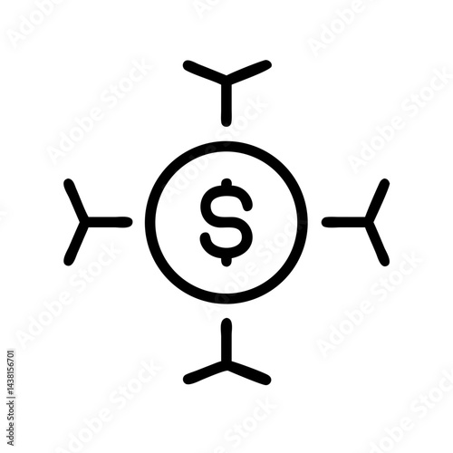 decentralized finance line art icon vector illustration