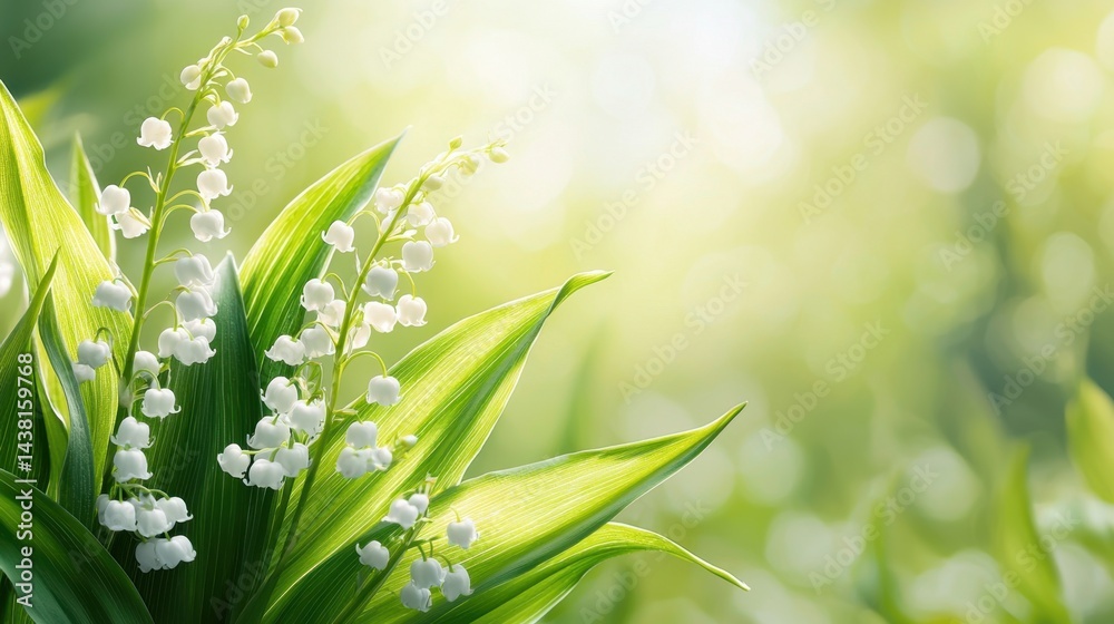 Fototapeta premium A bunch of white flowers with green leaves