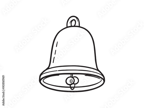 Bell vector line art illustration