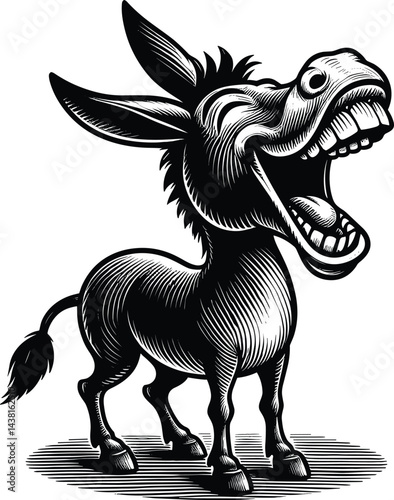 Wallpaper Mural Laughing Donkey Vector Silhouette, Funny Farm Animal Design, Cartoon Donkey Clipart, Happy Donkey Illustration, Laughing Mule Artwork, Hilarious Donkey Face, Rustic Donkey Cricut Design for T-Shirt Torontodigital.ca