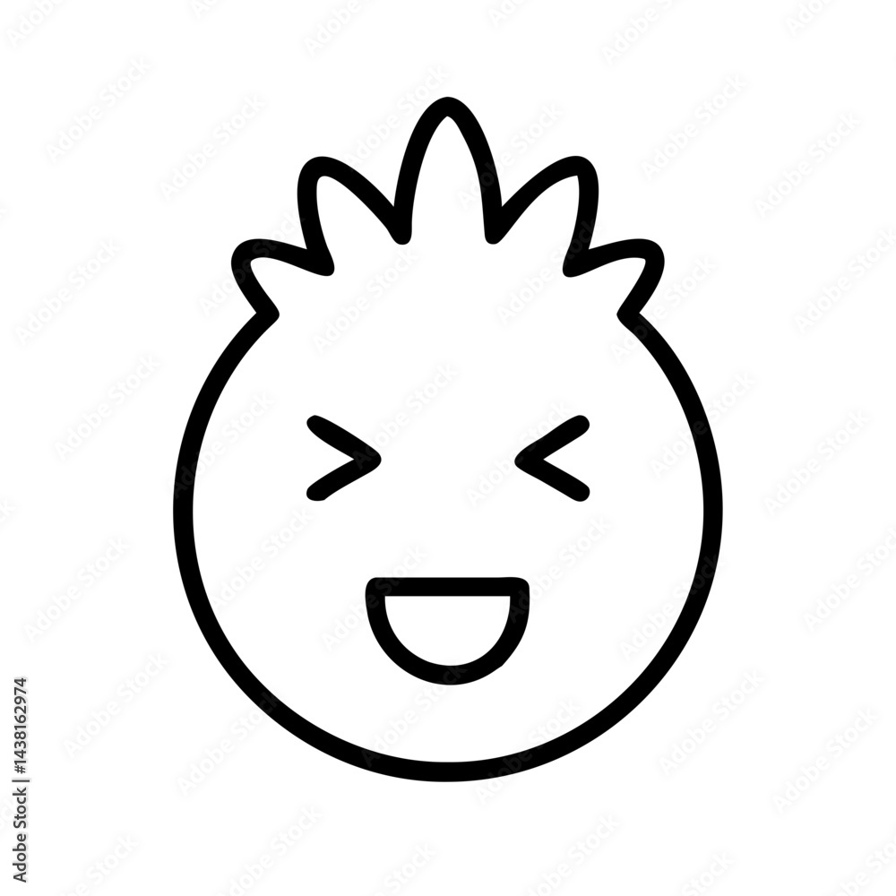 Obraz premium exploding head emoji line art icon vector illustration