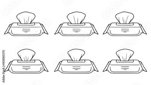 Disinfectant wipes line art