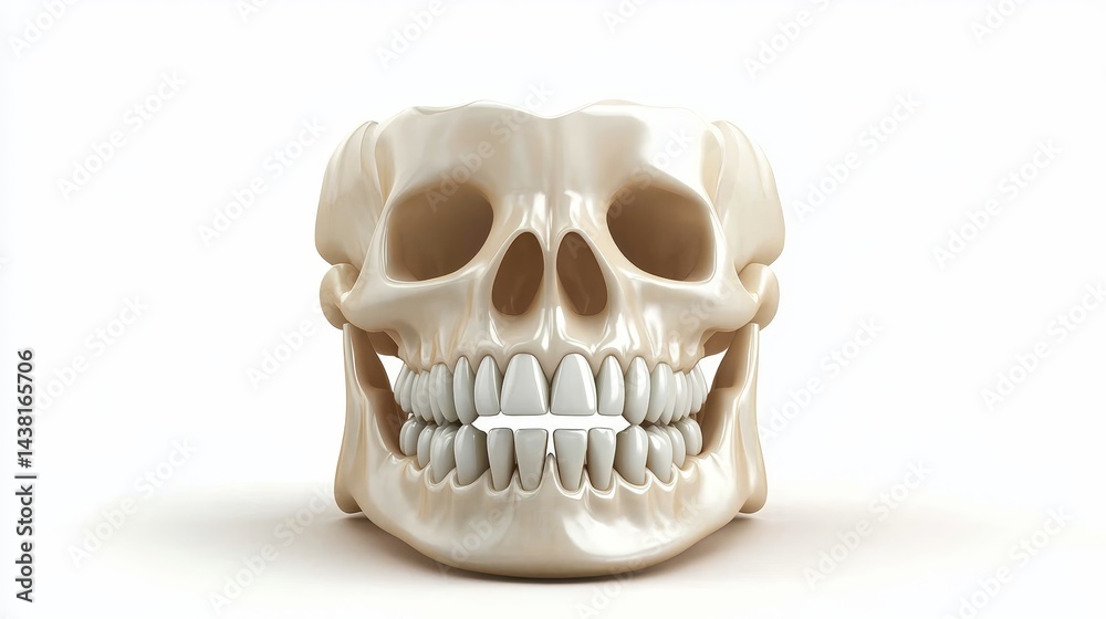 Obraz premium Intricate details of human skull closeup examination of teeth and bone structure