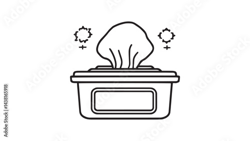 Disinfectant wipes line art