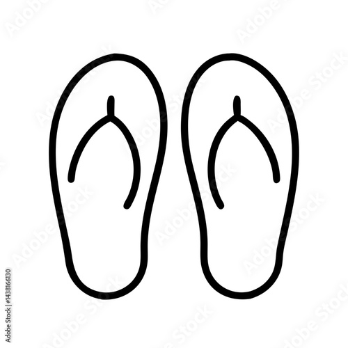 flip flops line art icon vector illustration