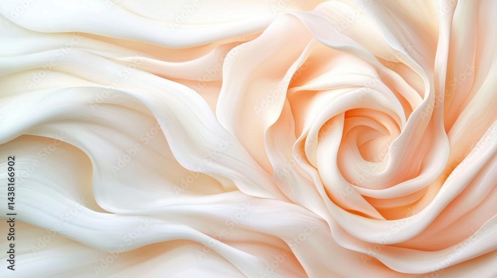 A close up of a white and peach rose A close up of a white and peach rose