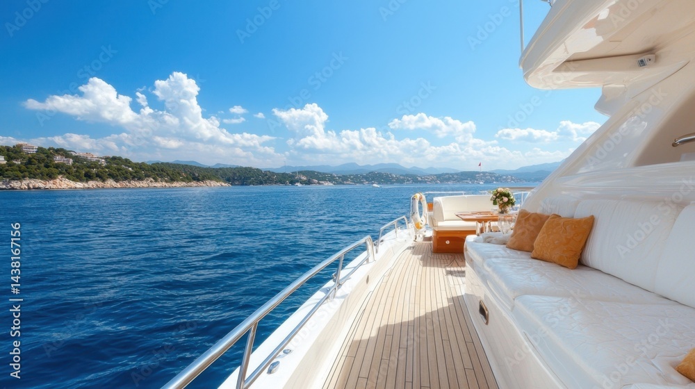 Fototapeta premium A view of the ocean from the deck of a boat