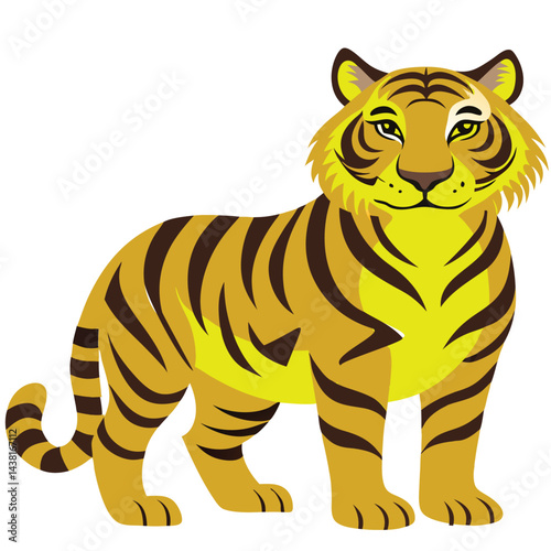 Colorful Tiger Vector Illustration. tiger icon vector