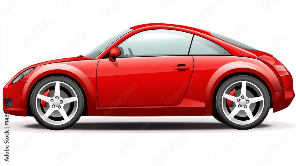 Dynamic red sports car captivating image on clean white backdrop sleek Dynamic red sports car captivating image on clean white backdrop sleek