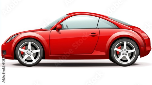 Dynamic red sports car captivating image on clean white backdrop sleek