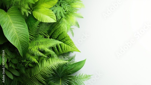 a bunch of green leaves on a white background