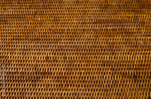 Obraz na płótnie Handcraft weaving rattan basket trays. Thai tradition bamboo pattern nature textures background. w salonie