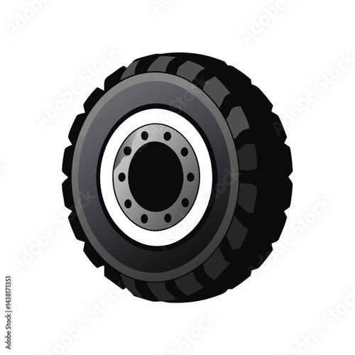 vehicle tire silhouette vector illustration isolated on white background