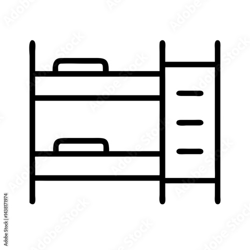 bunk bed line art icon vector illustration