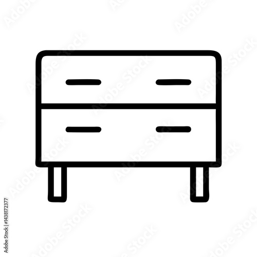 storage bench line art icon vector illustration
