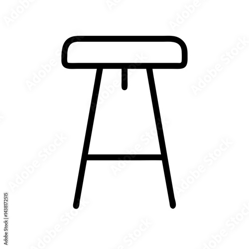 bar stool line art icon vector illustration